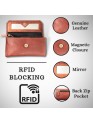  Women's Genuine Leather Wallet Small Girls Clutch Brown Ladies Daily Purse